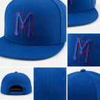 Custom Royal Royal-Red Stitched Adjustable Snapback Hat detail