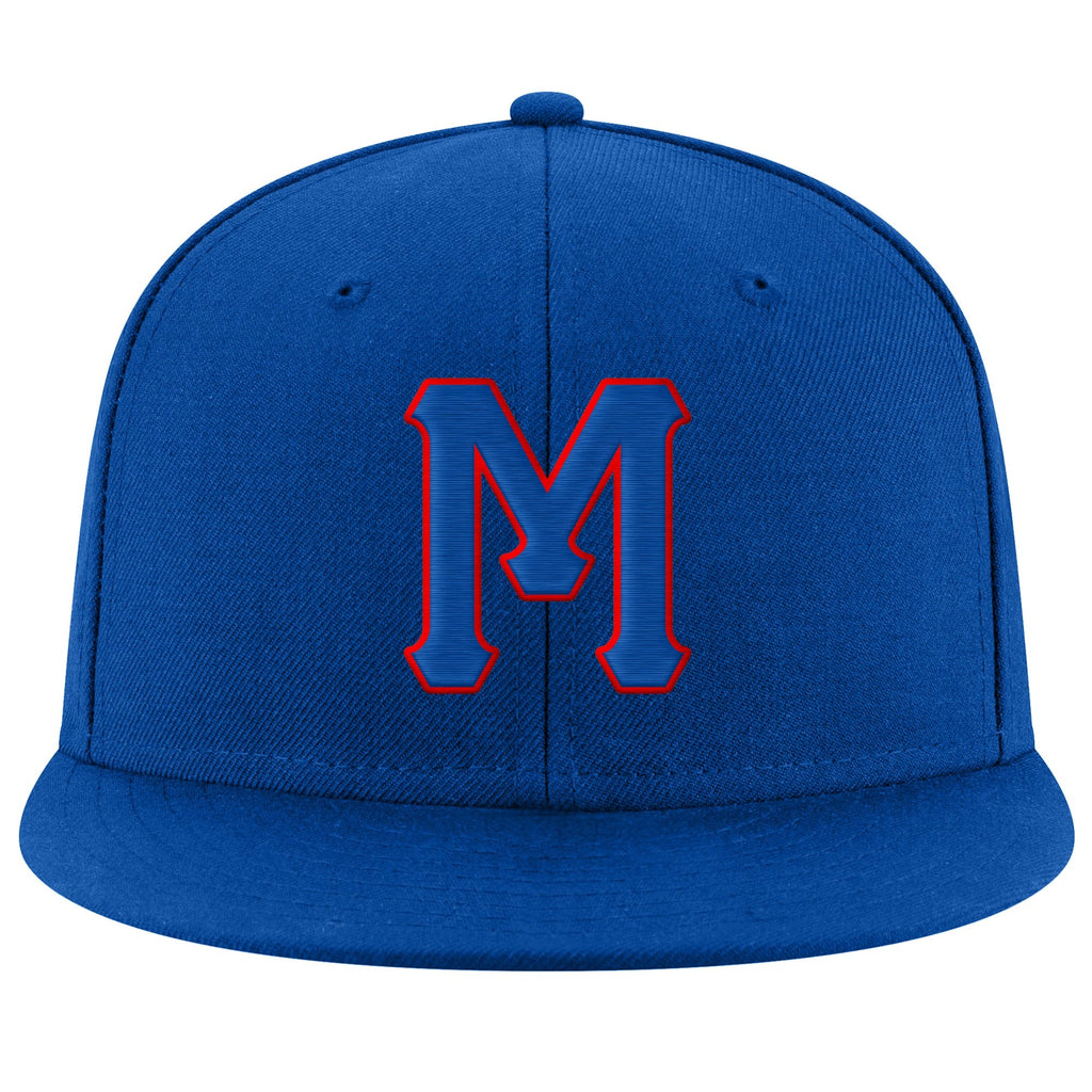 Custom Royal Royal-Red Stitched Adjustable Snapback Hat photo 2