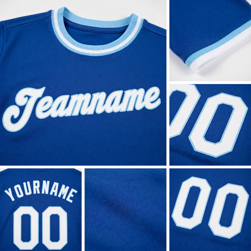 Custom Royal White-Light Blue Performance T-Shirt detail