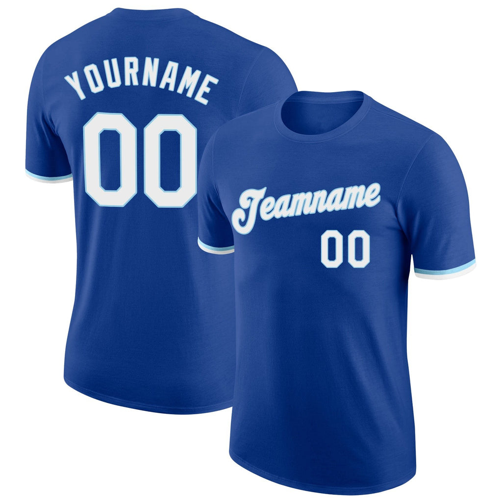 Custom Royal White-Light Blue Performance T-Shirt photo 1