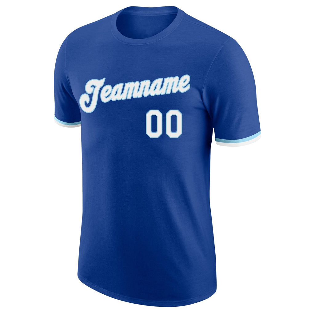 Custom Royal White-Light Blue Performance T-Shirt photo 5