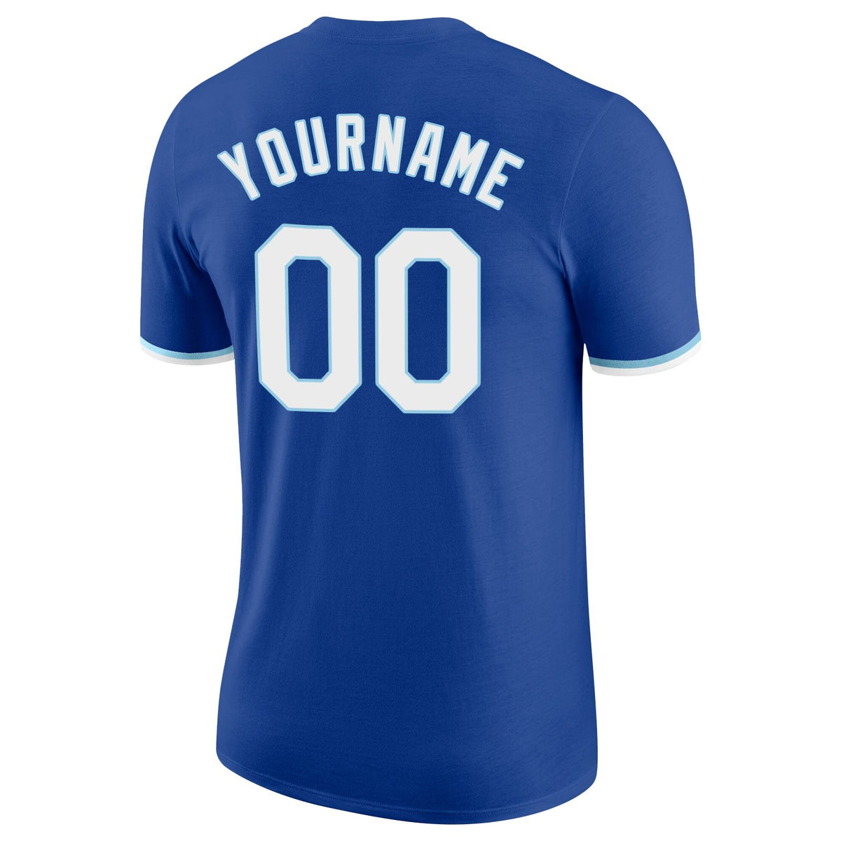 Custom Royal White-Light Blue Performance T-Shirt photo 6