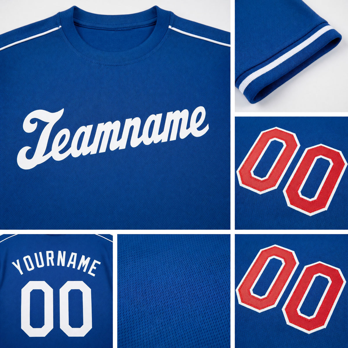 Custom Royal White-Red Performance T-Shirt detail