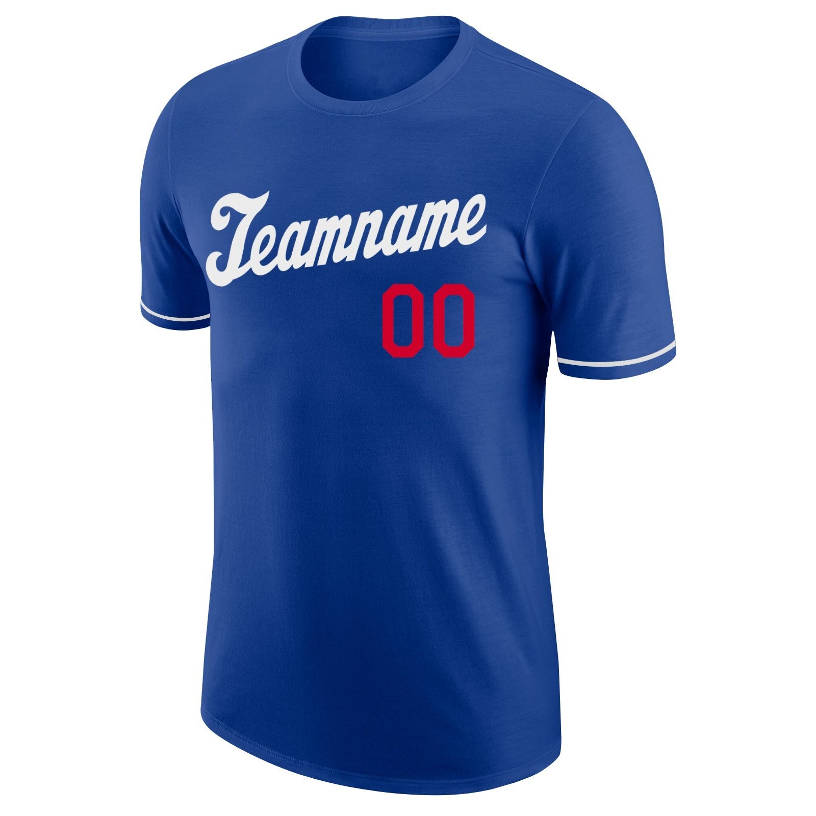 Custom Royal White-Red Performance T-Shirt photo 5