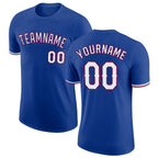Custom Royal White-Red Performance T-Shirt