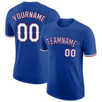 Custom Royal White-Red Performance T-Shirt photo 1