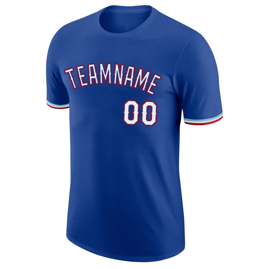 Custom Royal White-Red Performance T-Shirt photo 4