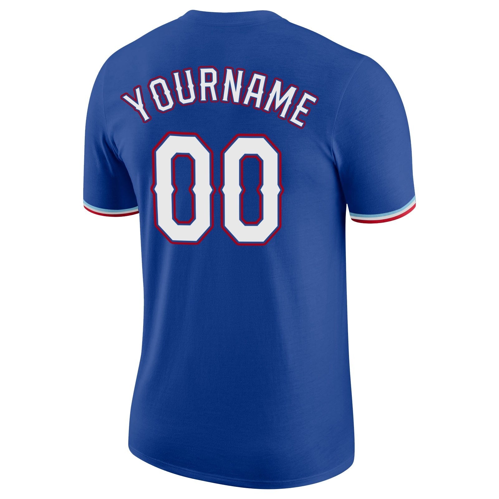 Custom Royal White-Red Performance T-Shirt photo 5