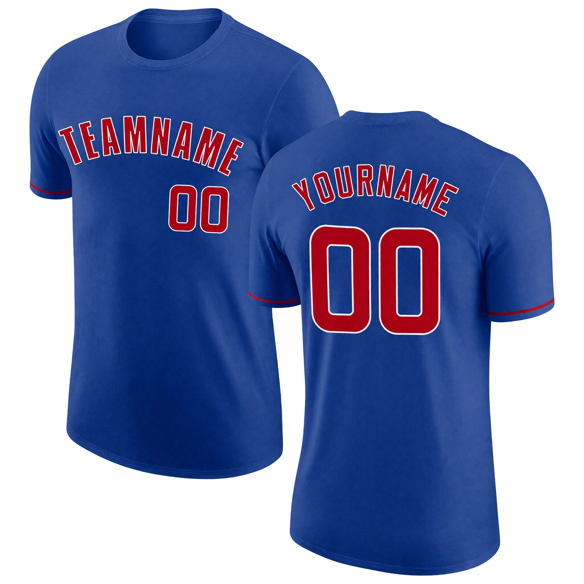 Custom Royal Red-White Performance T-Shirt