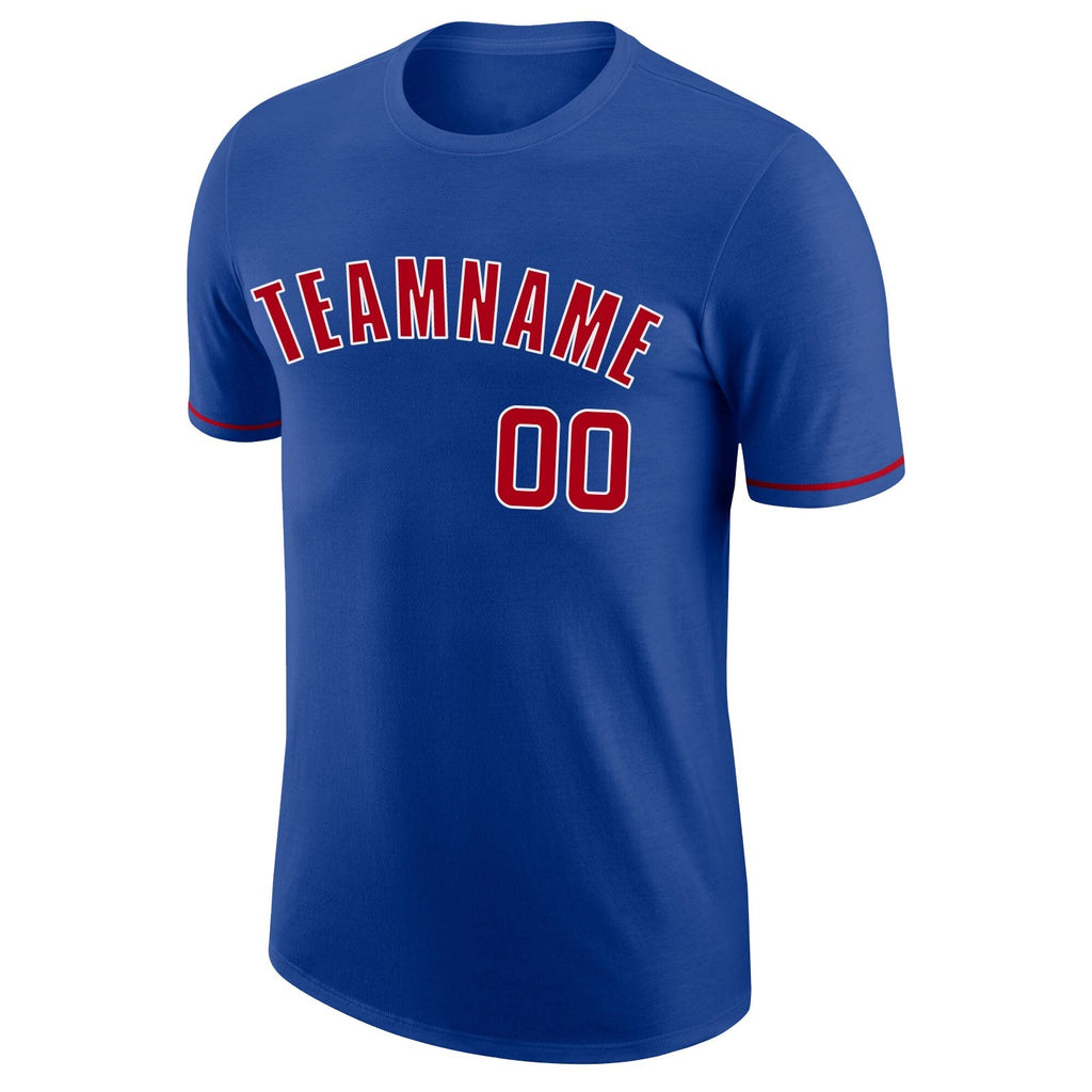 Custom Royal Red-White Performance T-Shirt photo 4