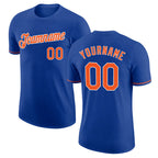 Custom Royal Orange-White Performance T-Shirt