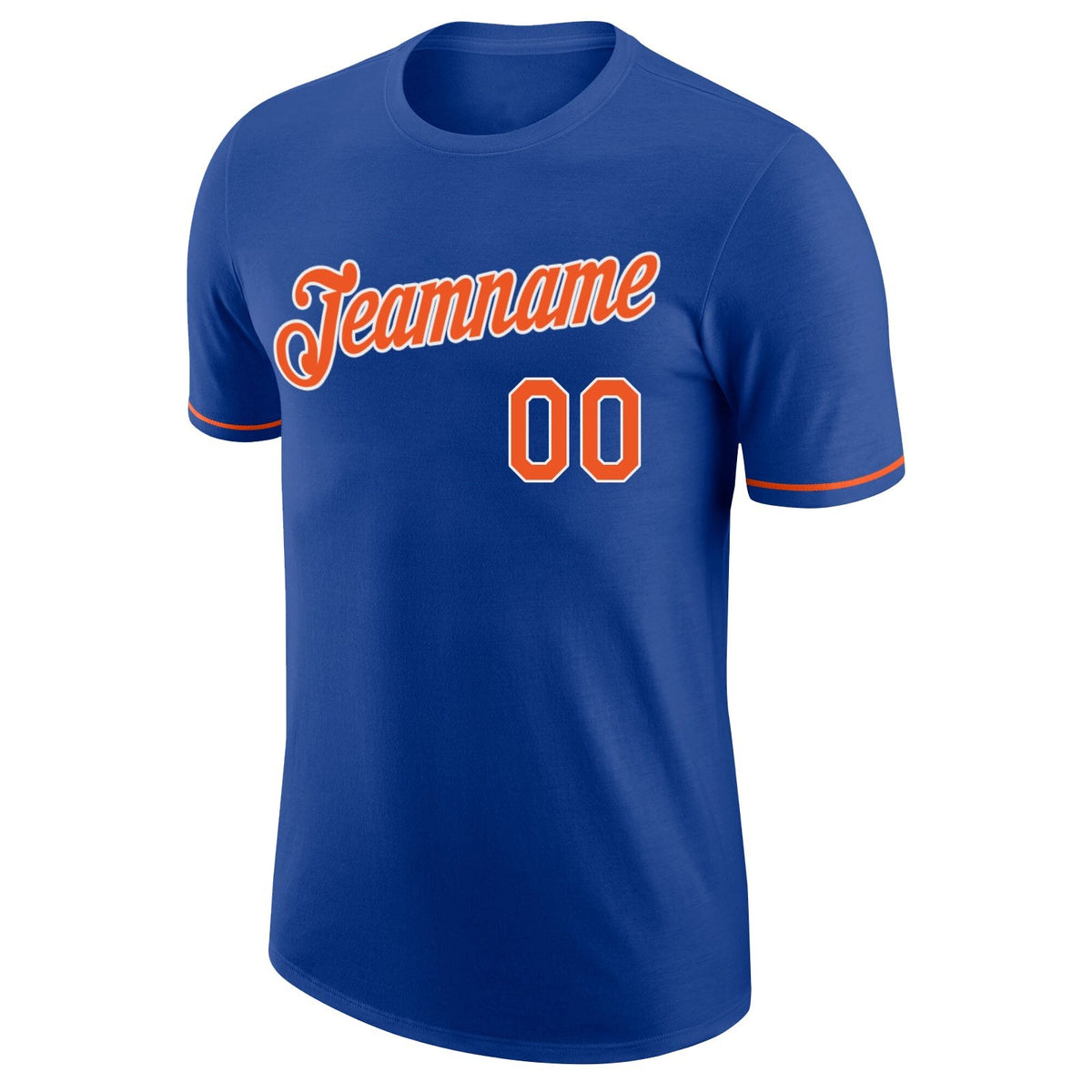 Custom Royal Orange-White Performance T-Shirt photo 4