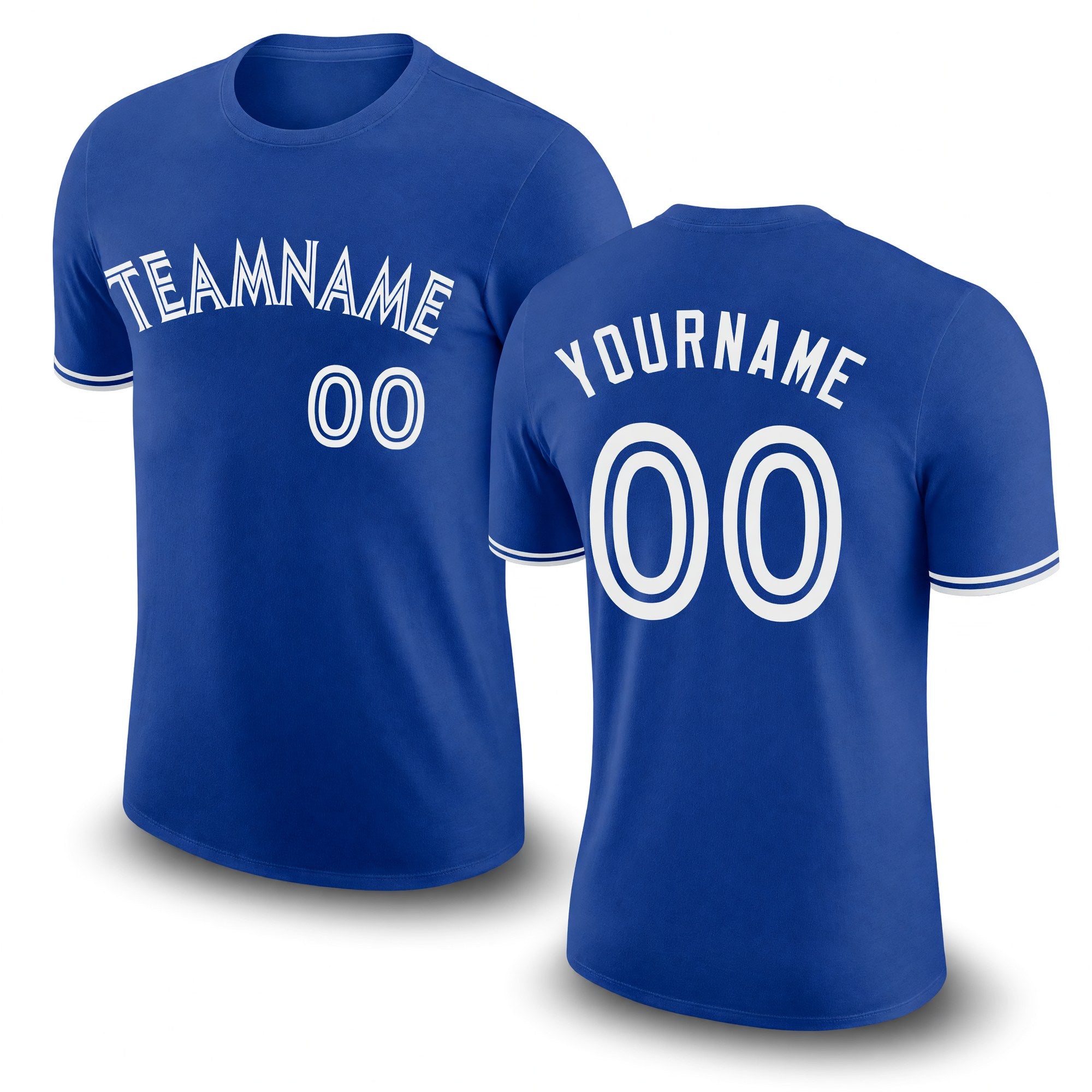 Custom Royal White Performance T-Shirt