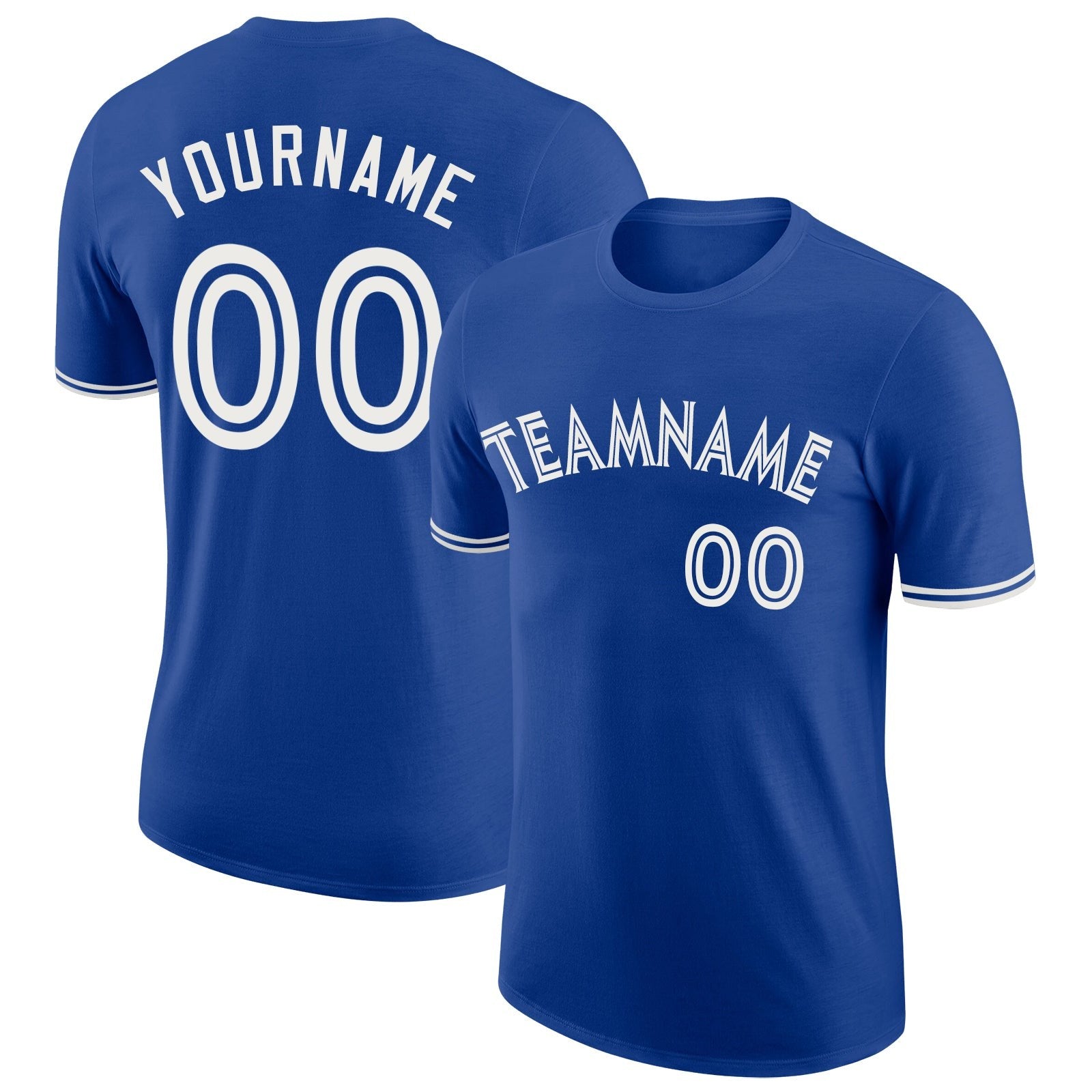 Custom Royal White Performance T-Shirt photo 1