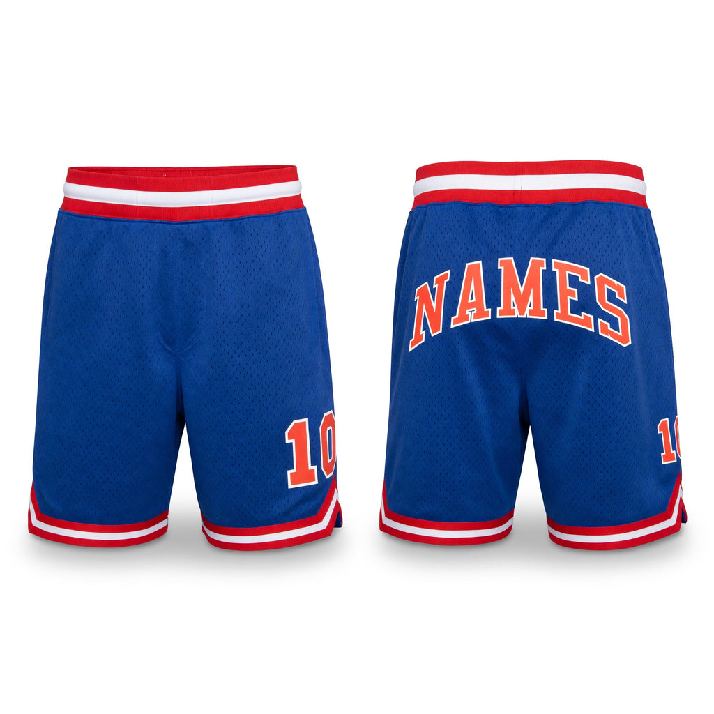 Custom Royal Orange-White Authentic Throwback Basketball Shorts