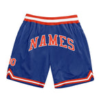 Custom Royal Orange-White Authentic Throwback Basketball Shorts photo 1