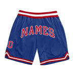 Custom Royal Red-White Authentic Throwback Basketball Shorts photo 1