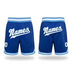 Custom Royal White-Light Blue Authentic Throwback Basketball Shorts