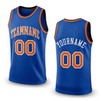 Custom Royal Orange-White Authentic Throwback Basketball Jersey