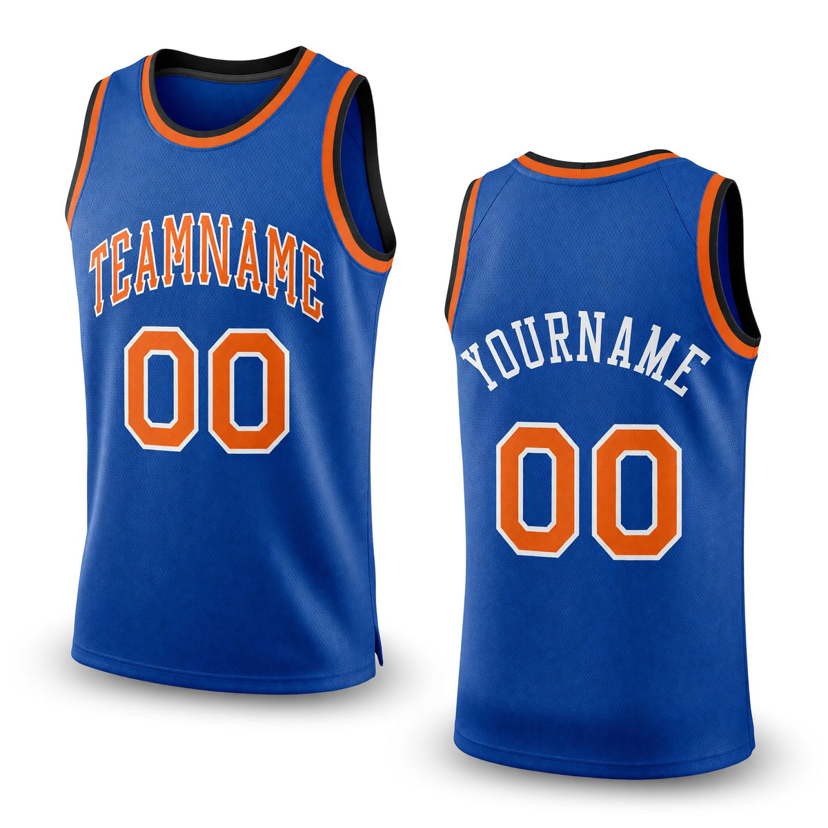Custom Royal Orange-White Authentic Throwback Basketball Jersey