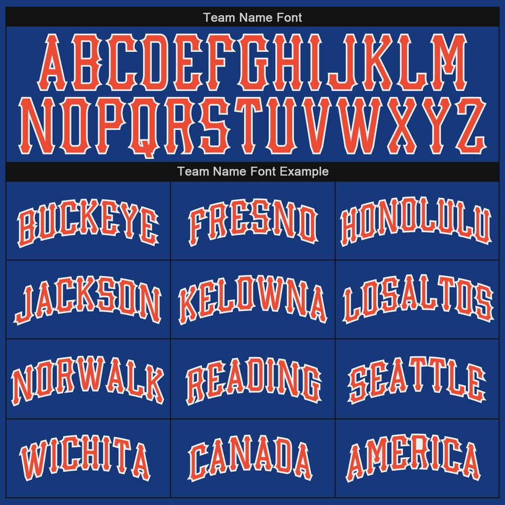 Custom Royal Orange-White Authentic Throwback Basketball Jersey photo 2