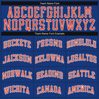 Custom Royal Orange-White Authentic Throwback Basketball Jersey photo 2
