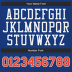 Custom Royal Orange-White Authentic Throwback Basketball Jersey photo 3