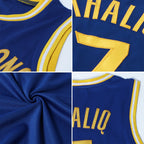 Custom Royal Orange-White Authentic Throwback Basketball Jersey photo 4