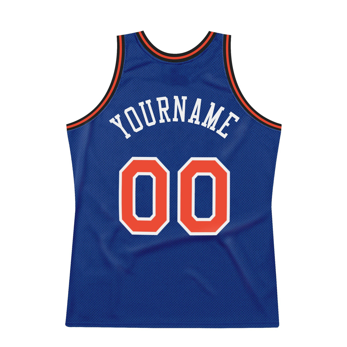 Custom Royal Orange-White Authentic Throwback Basketball Jersey photo 5