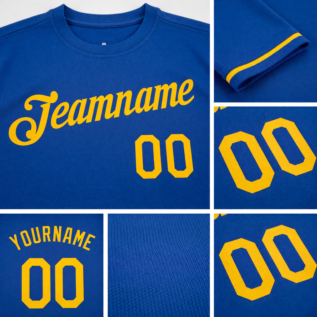 Custom Royal Gold Performance T-Shirt detail