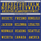 Custom Royal Gold-White Mesh Authentic Throwback Football Jersey photo 2