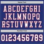 Custom Royal White-Red Mesh Authentic Throwback Football Jersey photo 3