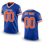 Custom Royal Orange-White Mesh Authentic Throwback Football Jersey