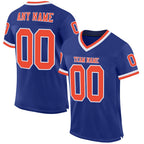 Custom Royal Orange-White Mesh Authentic Throwback Football Jersey photo 1