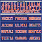 Custom Royal Orange-White Mesh Authentic Throwback Football Jersey photo 2