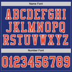 Custom Royal Orange-White Mesh Authentic Throwback Football Jersey photo 3