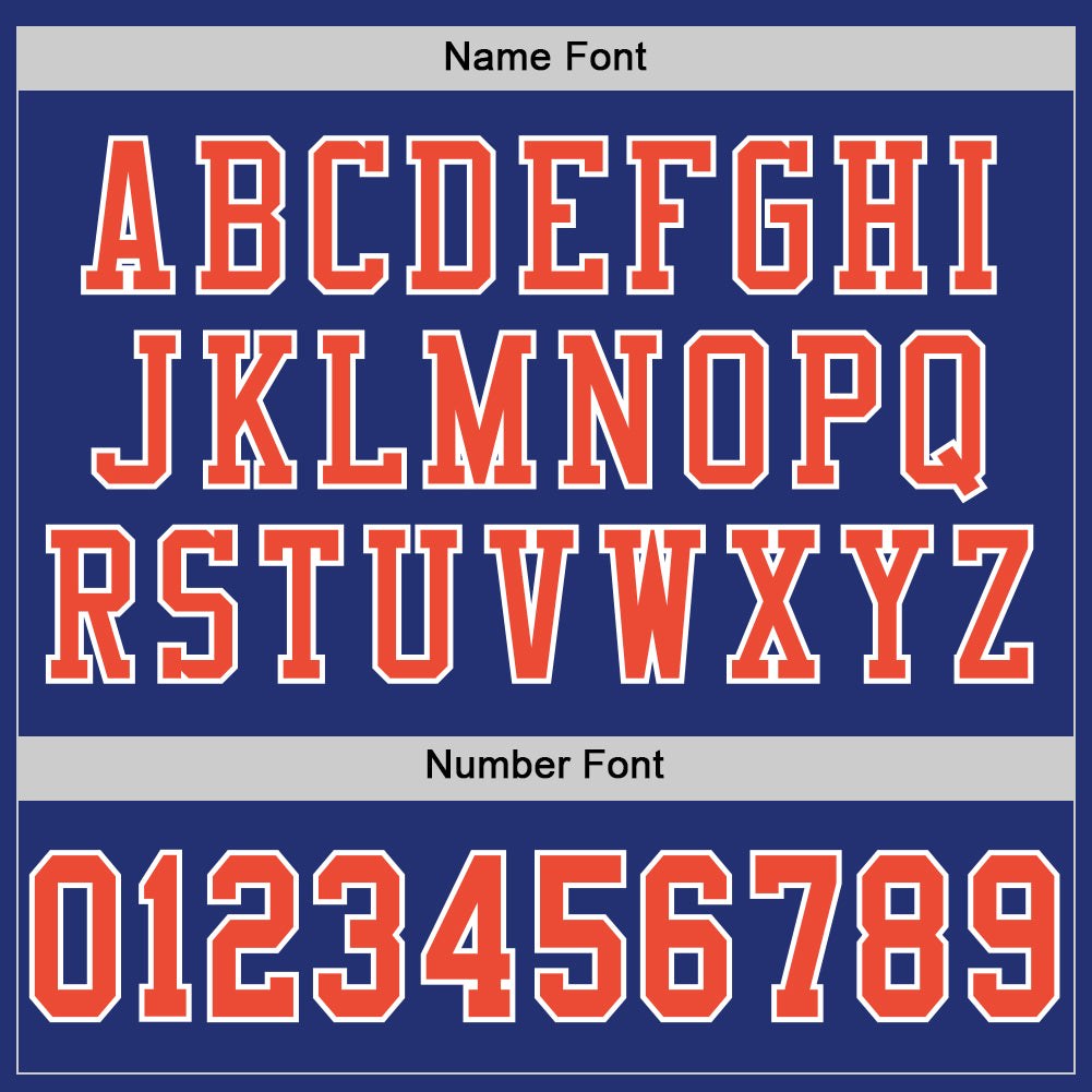 Custom Royal Orange-White Mesh Authentic Throwback Football Jersey photo 3