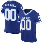 Custom Royal White-Light Blue Mesh Authentic Throwback Football Jersey photo 1