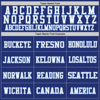 Custom Royal White-Light Blue Mesh Authentic Throwback Football Jersey photo 2