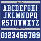 Custom Royal White-Light Blue Mesh Authentic Throwback Football Jersey photo 3