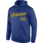 Custom Stitched Royal Royal-Gold Sports Pullover Sweatshirt Hoodie photo 2