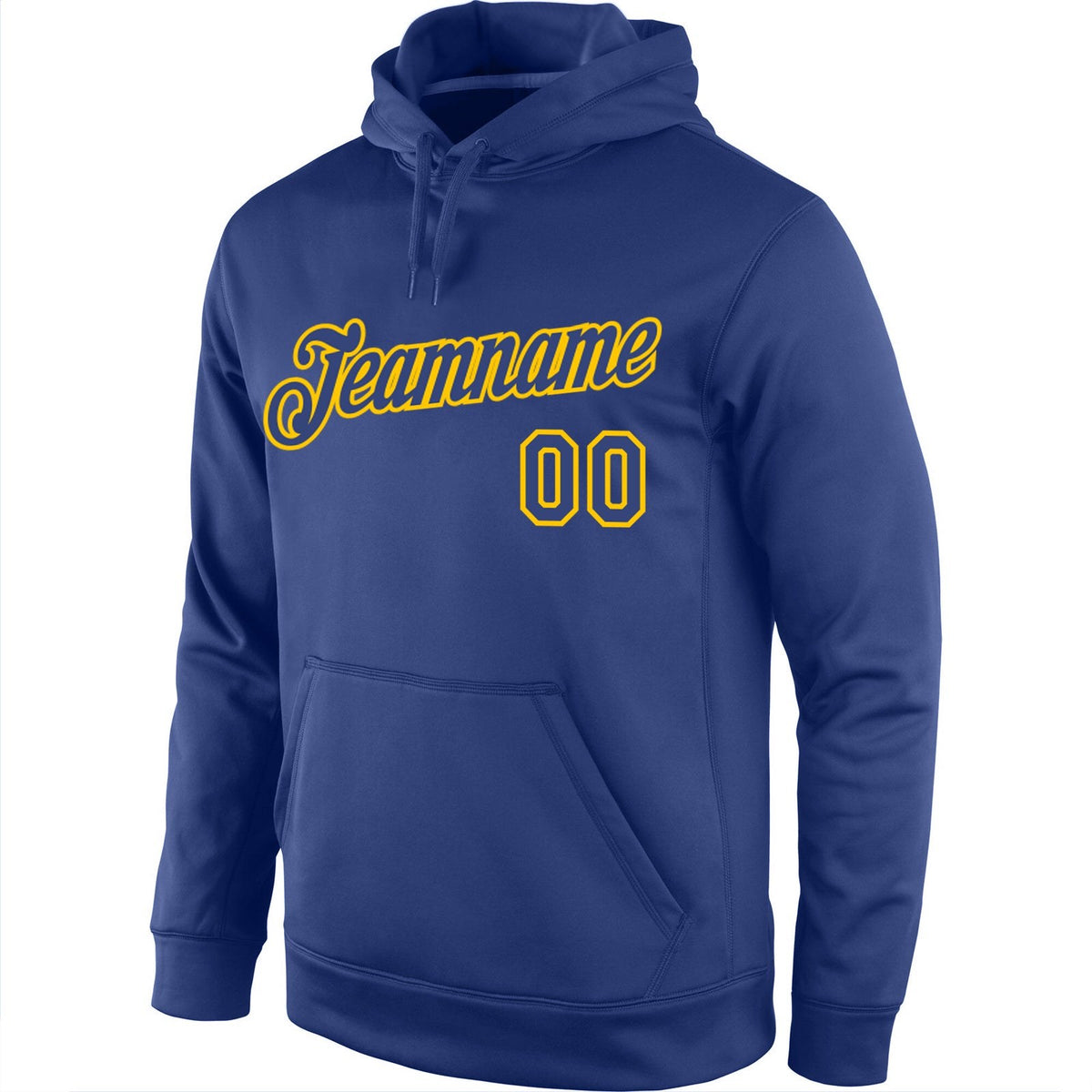 Custom Stitched Royal Royal-Gold Sports Pullover Sweatshirt Hoodie photo 2