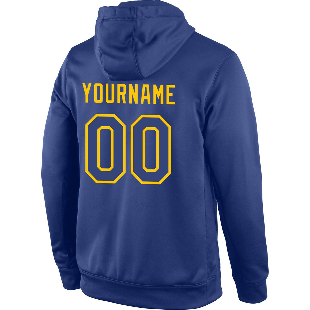 Custom Stitched Royal Royal-Gold Sports Pullover Sweatshirt Hoodie photo 3