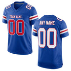 Custom Royal White-Red Mesh Authentic Football Jersey