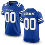 Custom Royal White-Black Mesh Authentic Football Jersey