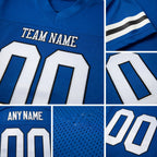 Custom Royal White-Black Mesh Authentic Football Jersey detail