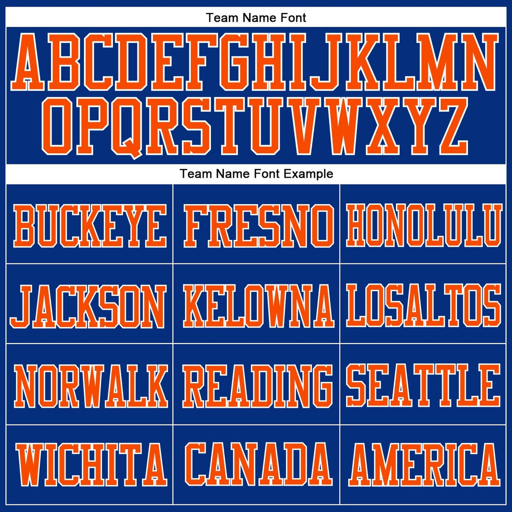 Custom Royal Orange-White Mesh Authentic Football Jersey photo 2