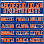 Custom Royal Orange-White Mesh Authentic Football Jersey photo 2