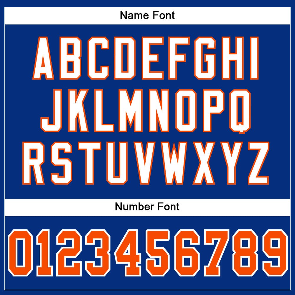 Custom Royal Orange-White Mesh Authentic Football Jersey photo 3