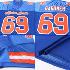Custom Royal Orange-White Mesh Authentic Football Jersey photo 4